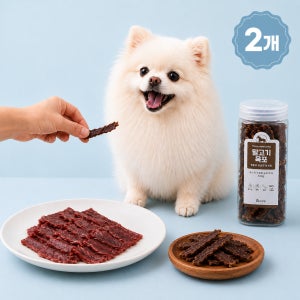 바른멍쿡 강아지 수제간식 제주 육포 스틱 국산 무첨가 저알러지 고단백 말고기, 100g, 2개