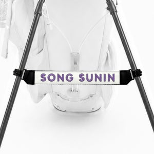 (화이트인조가죽)이니셜 스탠드백 레그홀더 골프백 다리고정 지지대 다리고정클립