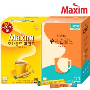 맥심 커피믹스 2종 세트 모카골드 200T 슈프림골드 170T 인스턴트믹스커피