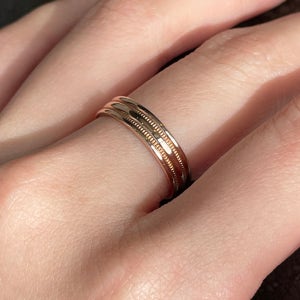 14K 18K 세줄 링 뺑돌이 중지 레이어드 반지