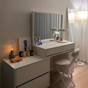 올쏘 레이첼 콘솔 확장형 거울 수납 화장대 서랍장 세트