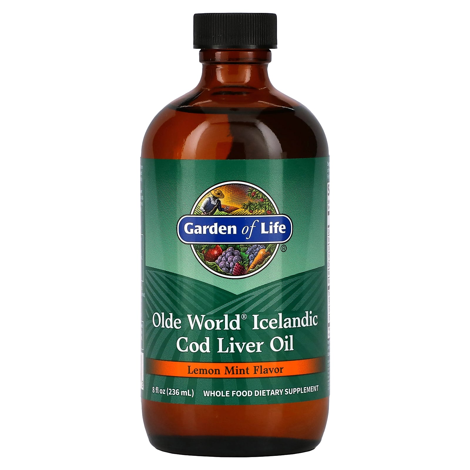 가든오브라이프 <b>Olde World 아이슬란드 코드 리버 오일</b> 대구간유 레몬 민트 236ml (8fl oz)