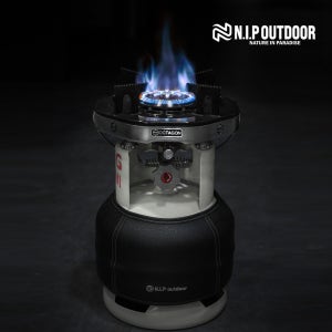 N.I.P 옥타곤 프로 해바라기 버너 3kg 가스통 세트 실버 / 그리들 버너