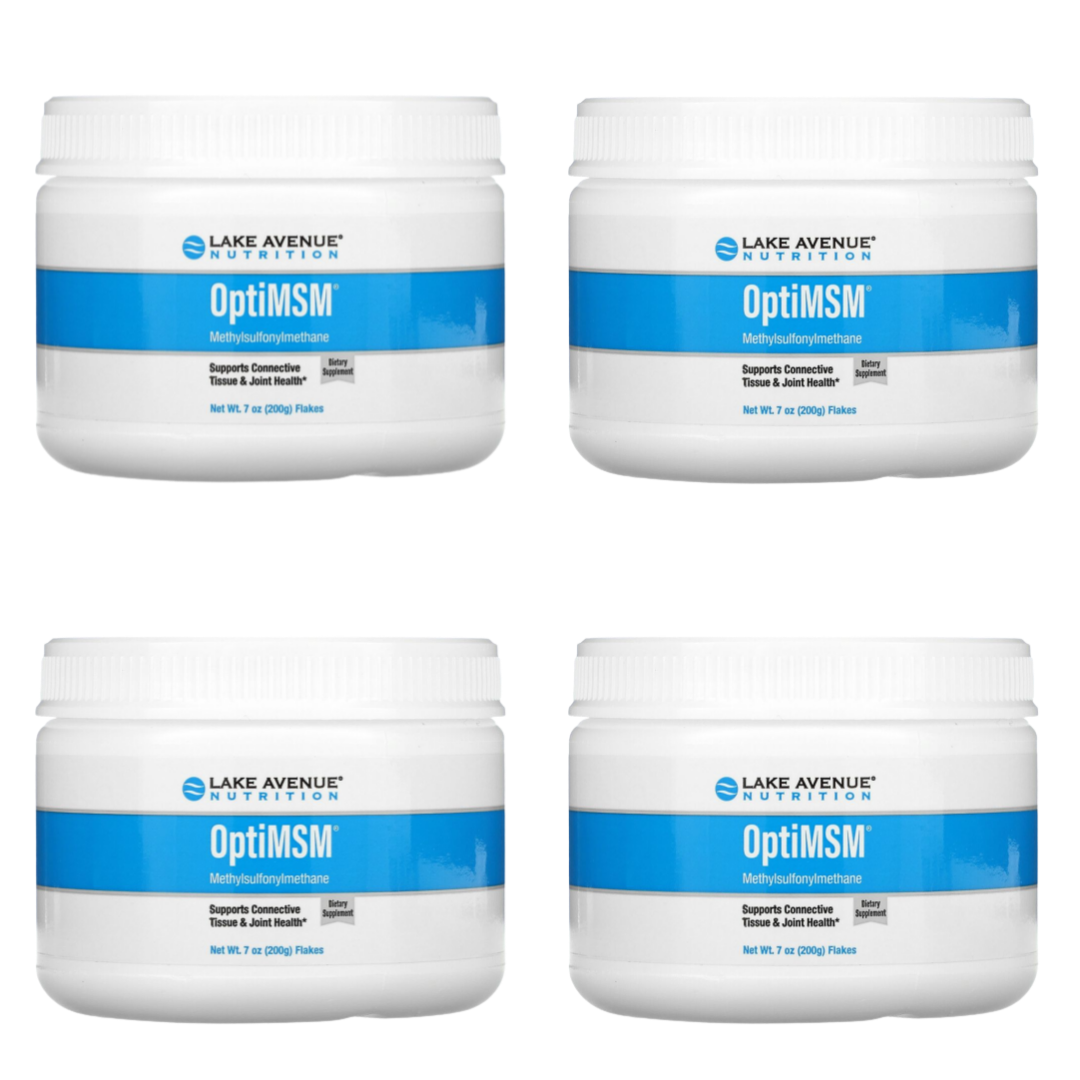 4개 레이크 Lake 에비뉴 식이유황 OptiMSM <b>분말 200g</b> 7oz 채식주의자 녹색채소