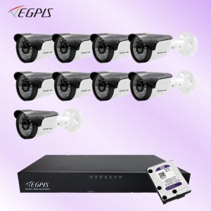 이지피스 210만화소 실외용카메라 9개 16채널 녹화기 방범용 매장용 CCTV 세트