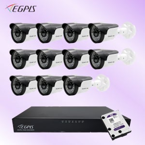 이지피스 210만화소 실외용카메라 11개 16채널 녹화기 방범용 매장용 CCTV 세트