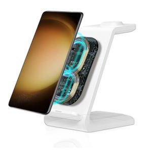 3IN1 고속 무선충전기 거치대 갤럭시 스마트폰 워치 버즈 3대 동시충전 가로세로 충전가능