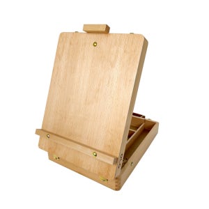 올지 휴대용 이젤 원목 수납 손잡이 테이블 접이식 나무 그림받침대 미니 책상용 탁상용