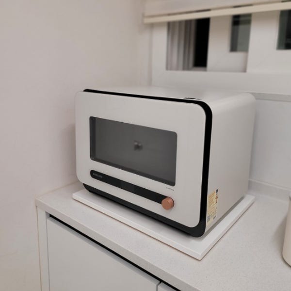 오븐 받침대 큐커 광파오븐 받침대 렌지대 깔개 매트 전자레인지거치대 30x30 나무색