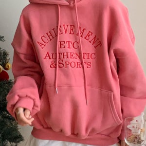 어칩자수 루즈 오버핏 양기모 후드 티셔츠 3color