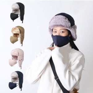 마스크포함 플래티넘 군밤모자 방한모자 귀달이 스키장 캠프