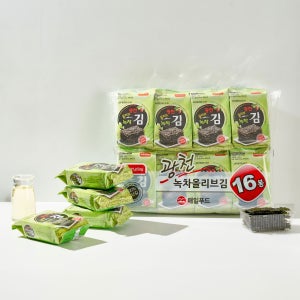매일푸드 녹차 올리브 도시락김 4g 16봉 2팩 (총32봉)
