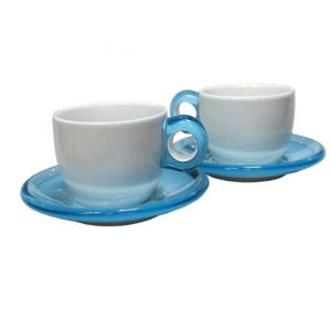 구찌니 커피잔 카푸치노 카페 찻잔 2P 블루 세트