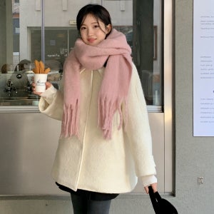 [자체제작] (MADE) 아도르 울 부클 싱글 하프 코트 ct1621