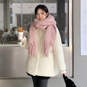 [자체제작] (MADE) 아도르 울 부클 싱글 하프 코트 ct1621