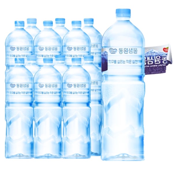 동원샘물 (무라벨) 2L x 6병 먹는 물 미네랄생수 무라벨생수 L