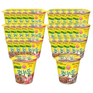 오뚜기 컵누들 매콤한맛 37.8g 15개+매콤찜닭맛 45.5g 15개