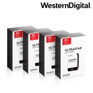 [WD공식총판점] Ultrastar HC570 22TB WUH722222ALE6L4 4PACK 패키지 무상3년 22TBx4 88TB 서버 NAS (22TB 4개 묶음)