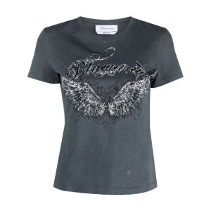 블루마린 로고 프린팅 크루넥 티셔츠 A322T041A C9903