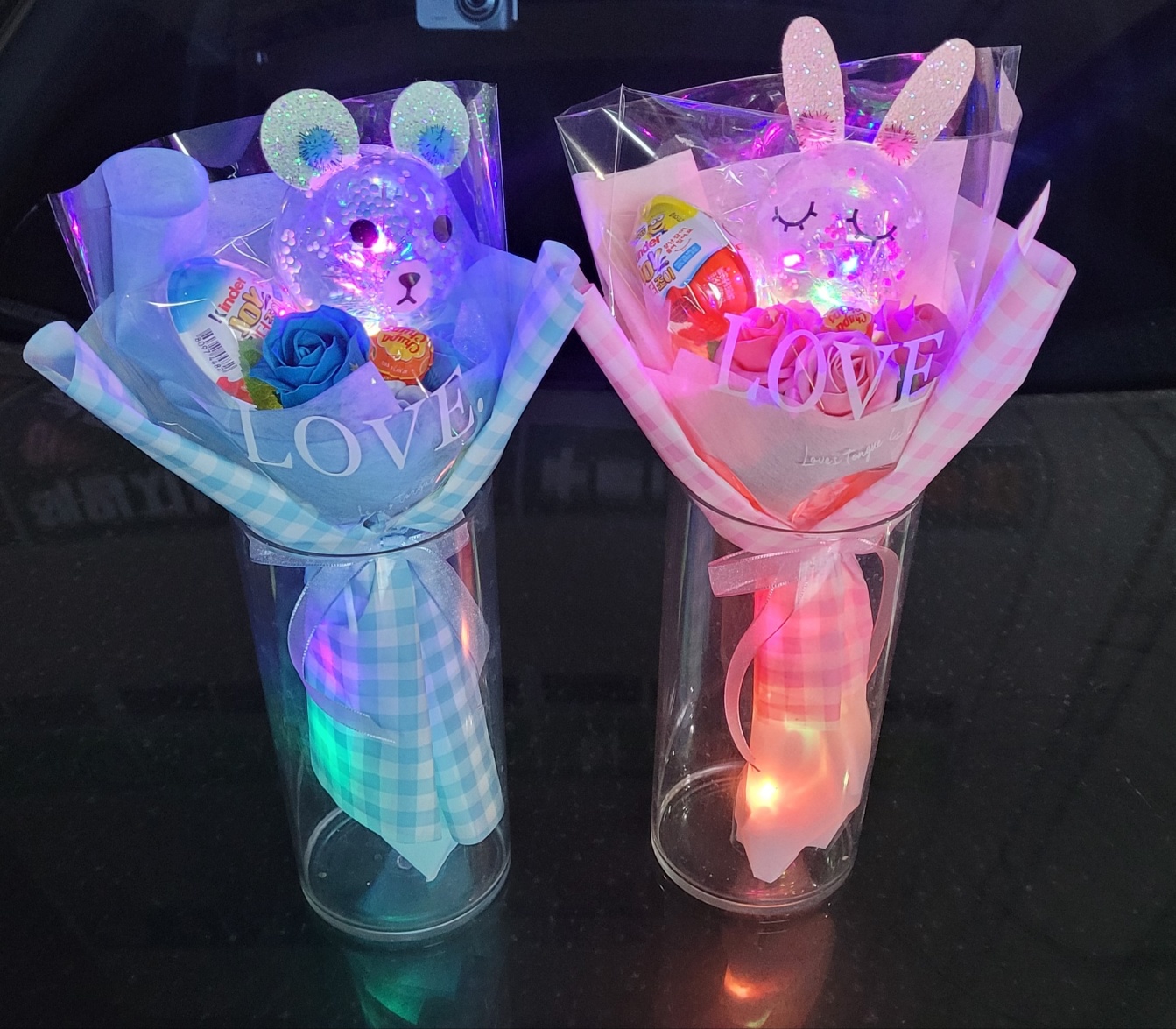 LED 불봉 킨더 사탕 한송이 비누꽃 미니 꽃다발 연주회 졸업 재롱잔치 콩쿨 발표회