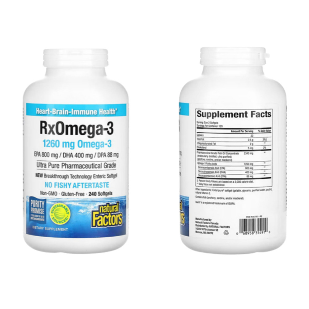 네추럴팩터스 <b>Rx 오메가</b>3 1260mg 240 소프트젤
