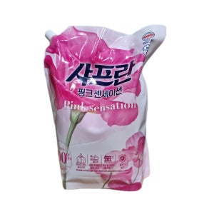 엘지생활건강 샤프란 핑크센세이션 섬유유연제 리필 2.1L 실내건조 정전기 방지