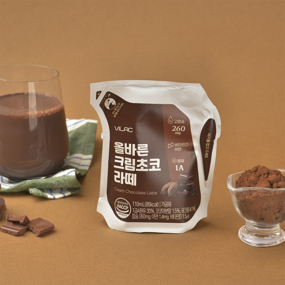 올바른 크림초코 라떼 우유