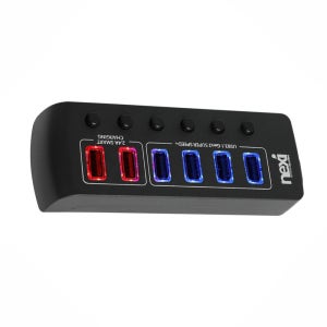 USB3.1허브 4포트 충전 2포트유전원 개별스위치 확장 노트북 맥북허브 RNX1234