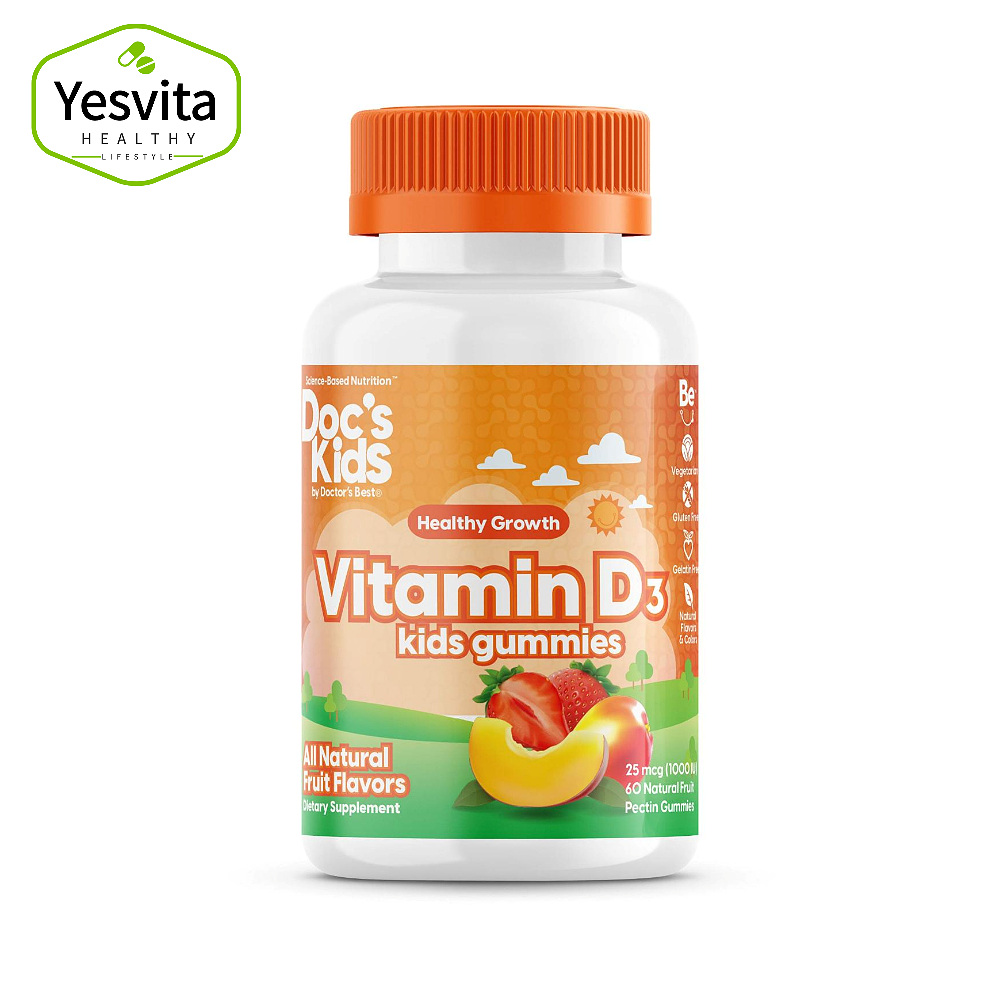 닥터스베스트 <b>키즈 비타민D3</b> <b>25mcg</b>(1000IU) 콜레칼시페롤함유 <b>구미</b>젤리 60개