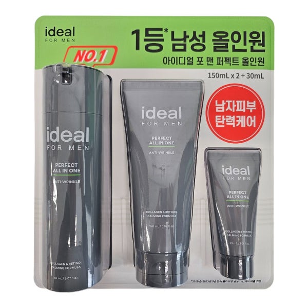아이디얼 포맨 퍼펙트 올인원 밀크 150ml 2개+30ml / 옴므 남자 스킨로션