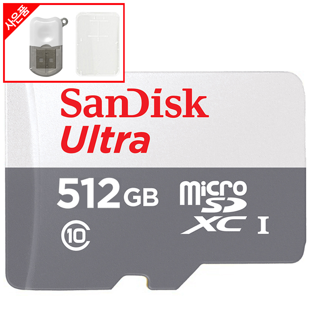 샌디스크 마이크로 SD카드 512GB 512기가 핸드폰 블랙박스 외장 메모리카드 QUNR