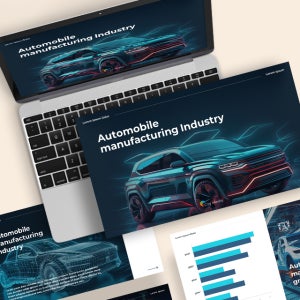 자동차 생산 제조업 파워포인트 PPT 템플릿 (산업, 공장, 기술, 연구, 디자인)