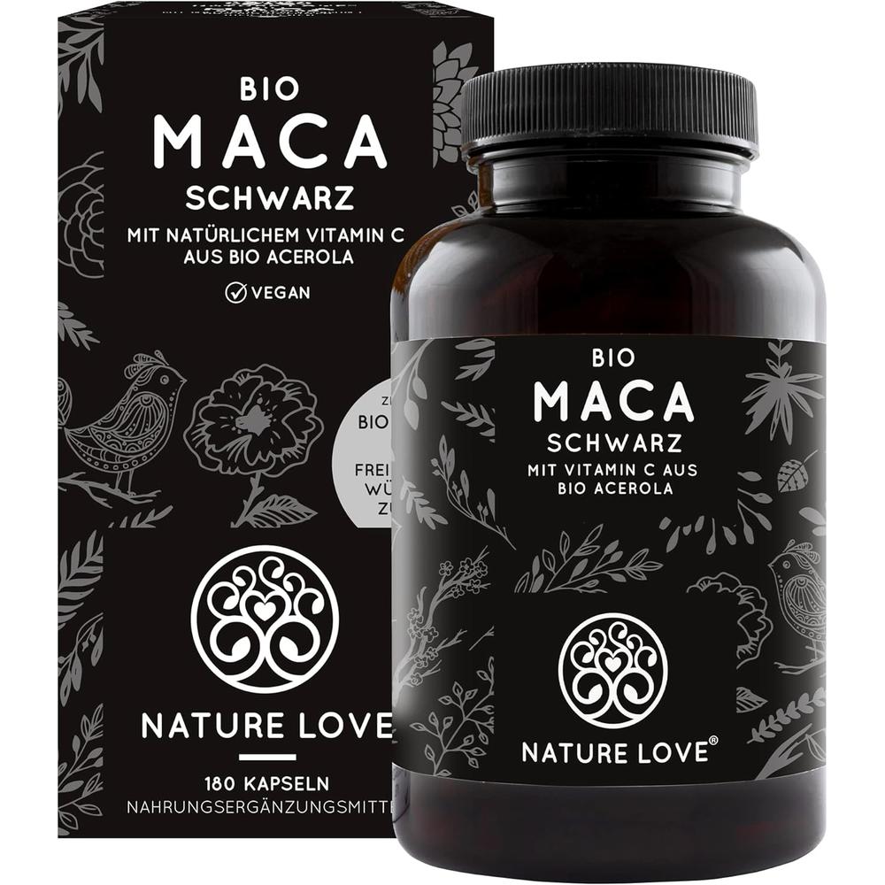 <b>Nature Love</b> Black Maca Schwarz Vitamin C 독일 <b>네이처러브</b> 블랙 마카 슈바르츠 비타민 C 3000mg 180캡슐