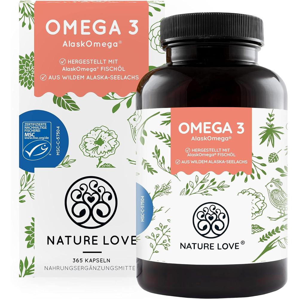 <b>Nature Love</b> Omega 3 fish oil EPA DHA 독일 <b>네이처러브</b> 알래스카 오메가3 피쉬오일 365캡슐