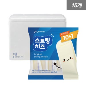 밀크치즈랜드 스트링치즈 찢어먹는치즈 아이간식 플레인 18g, 11개입, 15개
