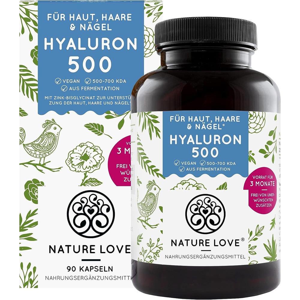 독일 <b>네이처러브</b> 히알루론산 징크 아연 500mg 90캡슐 <b>Nature Love</b> Hyaluronic Acid zinc
