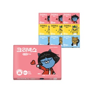 크리넥스 여행용 티슈 카카오프렌즈 (색상랜덤) 50매, 10팩