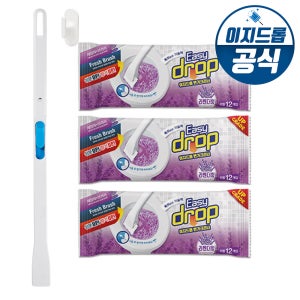 이지드롭 변기크리너 하나로 쉽고 간편하게 해결/, 핸들1개+리필브러쉬3팩(36개입), 1세트(라벤더향) 롤포장 뉴NEW