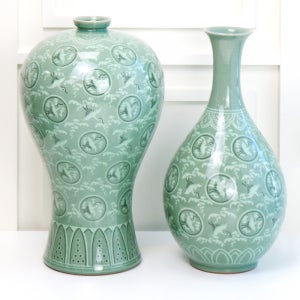 청자 상감운학 매주병세트(대) 인테리어 장식 외국인선물 고려청자 한국기념품