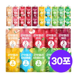 [2kcal] 데이앤 에브리데이팩 곤약젤리 1포당 2kcal 10가지맛 믹스, 150g, 30개