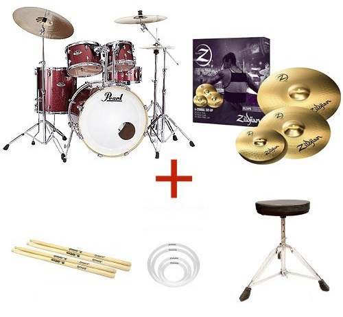 Zildjian Pearl EXX 5기통 드럼 세트 , Zildjian Planet Z 심벌 풀패키지