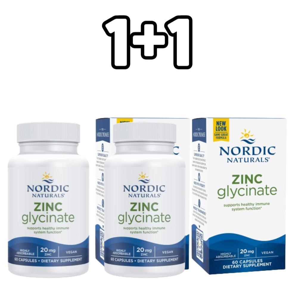 노르딕 아연 <b>글리시네이트 20mg</b> 60캡슐 2개