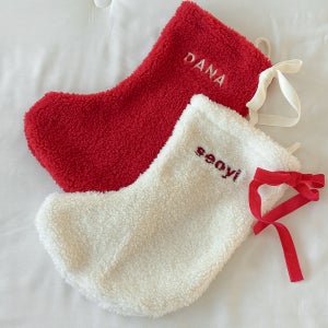 올포홈 자수 크리스마스 양말 주머니 트리 오너먼트 장식 성탄절 소품