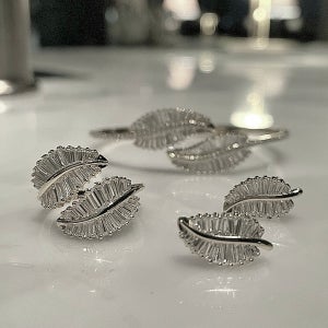 나뭇잎 컬렉션 실버 홍콩제작 반지 목걸이 팔찌 뱅글 귀걸이 바게트큐빅 시뮬럿 다이아몬드