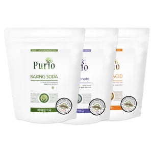 푸리오 세제 3종 세트 (베이킹소다, 과탄산소다, 구연산 각3kg)