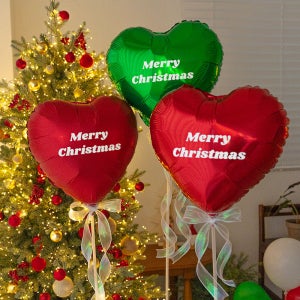 크리스마스 하트 레터링 풍선 메리 스탠드 세트