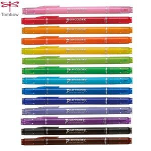 톰보 플레이컬러K 양면 슬림 수성 사인펜 다꾸 일러스트 하이라이팅 일러스트 03 옐로우