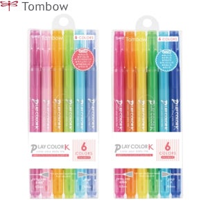 톰보 플레이컬러K 양면 슬림 수성 사인펜 6색 세트 다꾸 일러스트 하이라이팅 일러스트