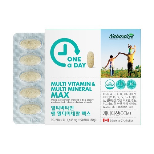 네추럴라이즈 원어데이 멀티<b>비타민</b> 앤 멀티미네랄 맥스 1445mg x 90정