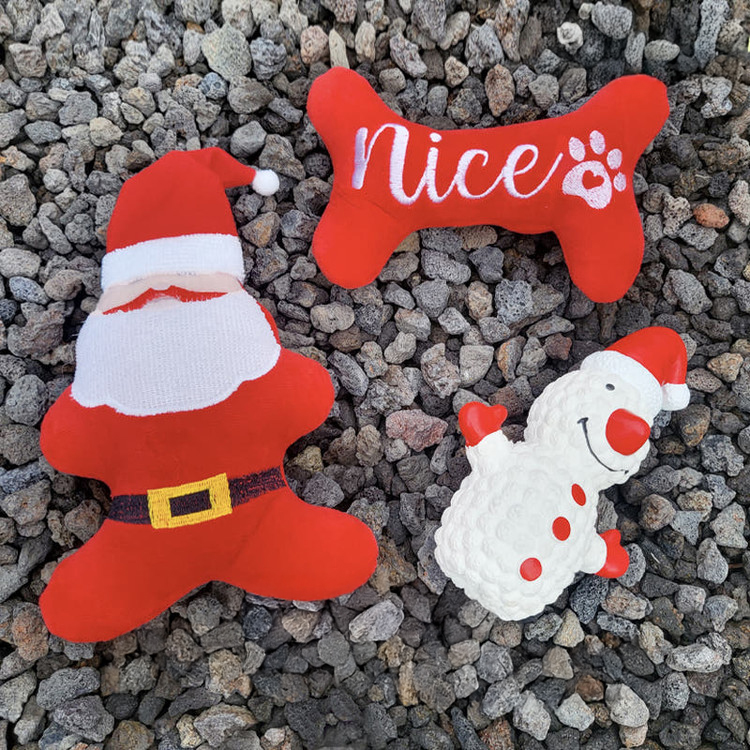 강아지 크리스마스 3종 세트 산타 눈사람 삑삑이 장난감 인형 분리<b>불안</b> 캐치 토이
